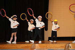 柿安シティーホールでリズム予行  年中Bチーム（ひまわり・さくら・たんぽぽ）