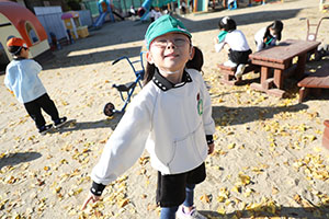 朝の園庭遊び！　A・B・C・E