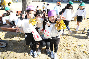 朝の園庭遊び！　A・B・C・E