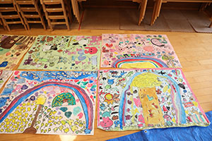 みんなの絵が完成しました　すみれ・A