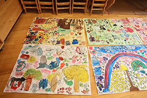 みんなの絵が完成しました　すみれ・A