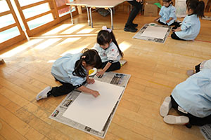 フィンガーペイント🎨　きりん