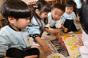 フィンガーペイント🎨　きりん