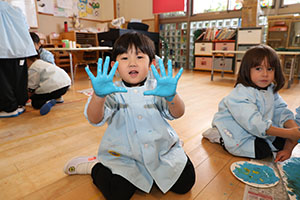 フィンガーペイント🎨　きりん