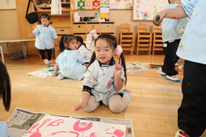 フィンガーペイント🎨　きりん