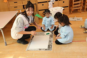 フィンガーペイント🎨　きりん