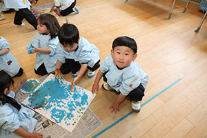 フィンガーペイント🎨　きりん