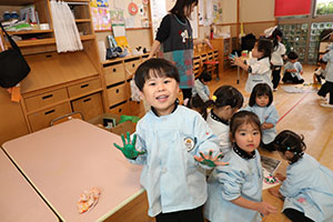 フィンガーペイント🎨　きりん