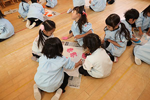 フィンガーペイント🎨　きりん