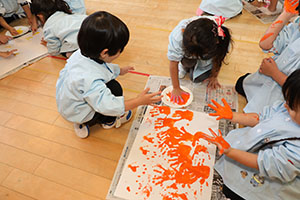 フィンガーペイント🎨　きりん