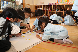 フィンガーペイント🎨　きりん