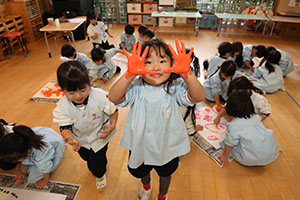 フィンガーペイント🎨　きりん