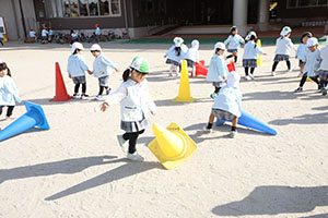 コーンで楽しい運動遊び　ことり・こあら