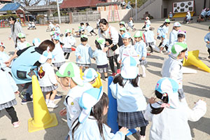 コーンで楽しい運動遊び　ことり・こあら