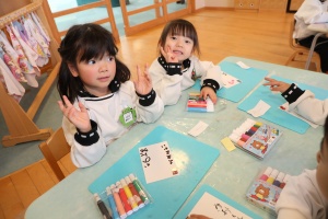 年賀状を書きました　ことり