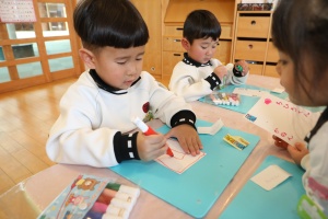 年賀状を書きました　ことり