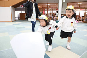 雪だるまころがし　うさぎ・ぱんだ