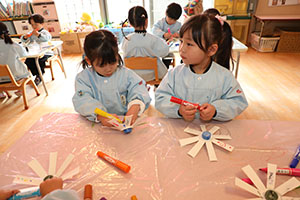 コマの制作　うさぎ