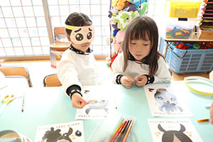 福笑い　楽しかったね　ひまわり