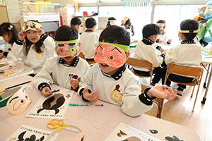 福笑い　楽しかったね　ひまわり