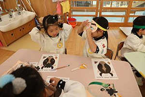 福笑い　楽しかったね　ひまわり