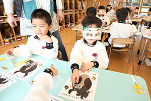 福笑い　楽しかったね　ひまわり