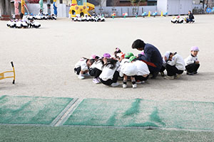 避難訓練がありました　ー地震の場合ー