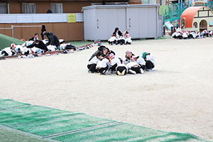 避難訓練がありました　ー地震の場合ー