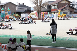避難訓練がありました　ー地震の場合ー