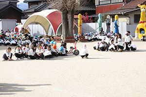 避難訓練がありました　ー地震の場合ー