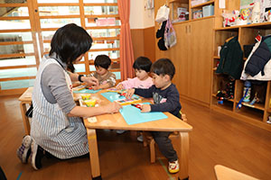 獅子舞の制作　ひよこ