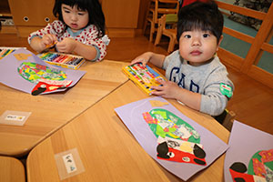 獅子舞の制作　あひる