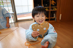 毛糸通しの練習✨　あひる