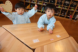 毛糸通しの練習✨　あひる