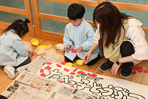 作品展のかんばんの制作　ぱんだ