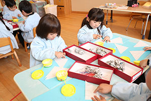 お団子の制作　きりん