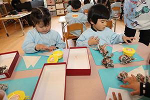 お団子の制作　きりん