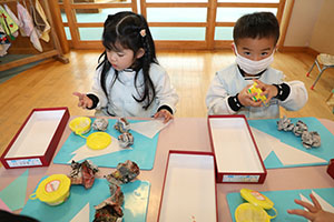 お団子の制作　きりん