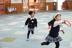 リレー楽しかったね　きりん・うさぎ・B