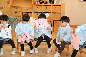 思い出帳渡し　うさぎ・りす・こあら・ぱんだ・きりん